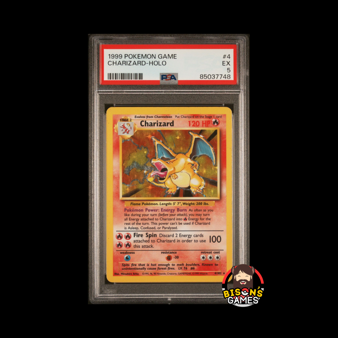 1999 Pokmon Game Charizard (Base Set) | PSA 5 Graded Single Card Bison's Games LLC 1999 Pokmon Game Charizard (Base Set) | PSA 5 Graded Single Card Bison's Games LLC