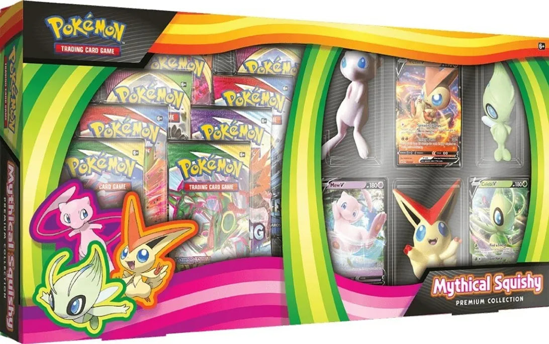 Pokémon TCG Sword & Shield: Mythical Squishy Premium Collection Box Setu