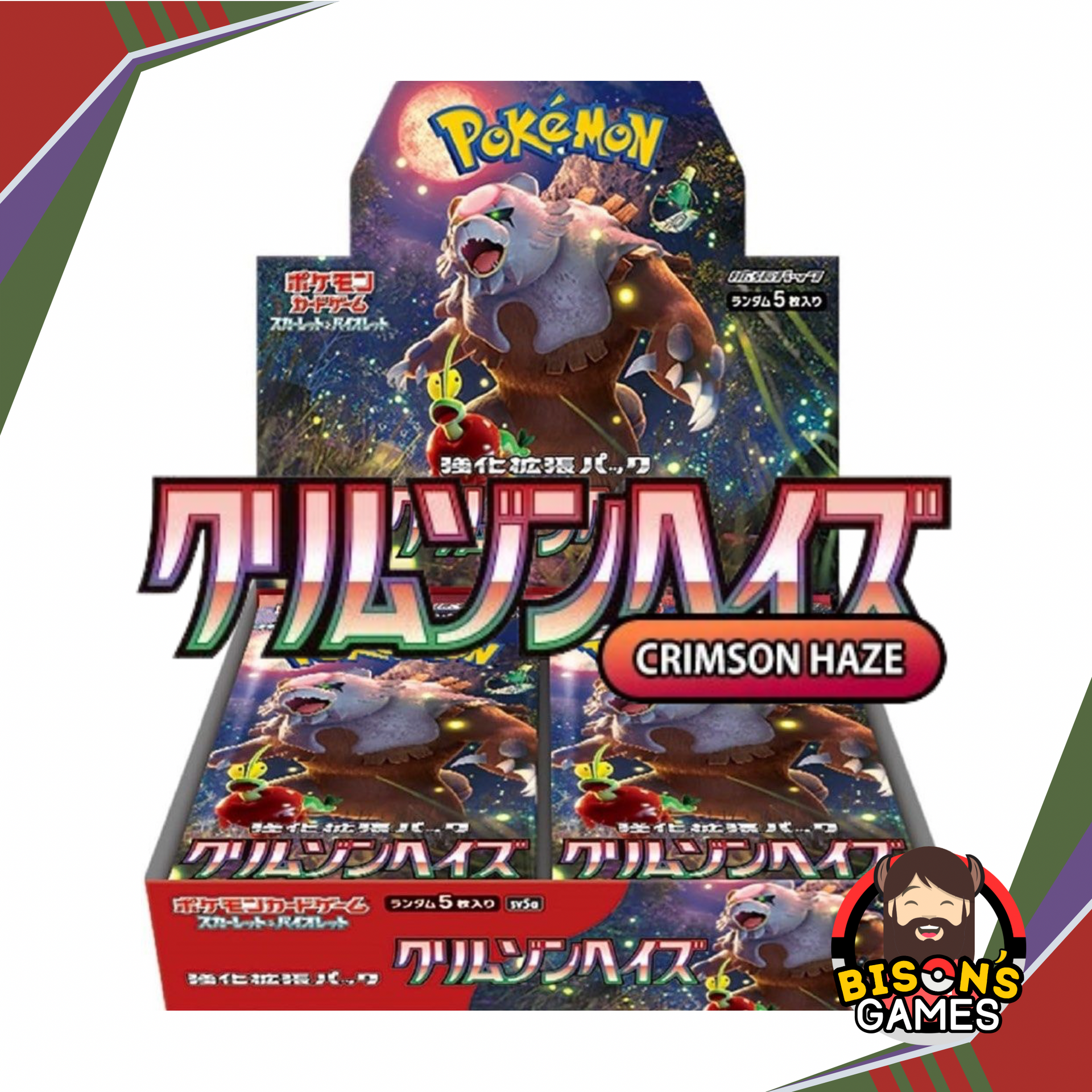 Pokmon TCG Scarlet & Violet: SV5oA Crimson Haze Booster Box {Japanese Bison's Games LLC Pokmon TCG Scarlet & Violet: SV5oA Crimson Haze Booster Box {Japanese Bison's Games LLC